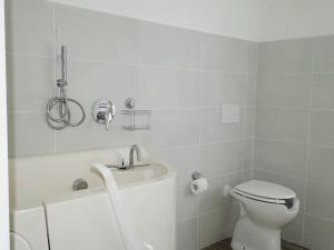 a white bathroom with a toilet and a sink at Villa Luigia in Gerenzano +34 photos