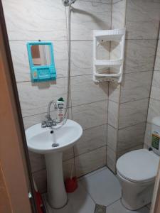 a bathroom with a sink and a toilet at Guest House, Old-Si in Tbilisi City