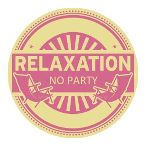 a stamp with the text relaxation no party and two planes at Villa Vila in Novalja