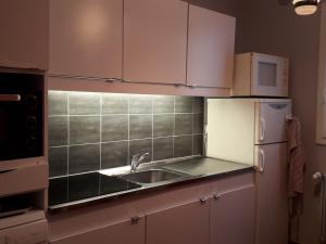 una cucina con lavandino e frigorifero di Appartement Villard-de-Lans, 3 pièces, 6 personnes - FR-1-689-16 a Villard-de-Lans