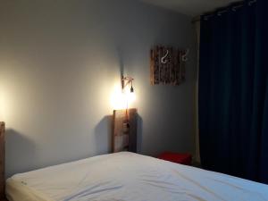 1 dormitorio con 1 cama y una luz en la pared en Appartement Villard-de-Lans, 3 pièces, 8 personnes - FR-1-689-8, en Villard-de-Lans