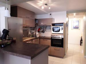 a kitchen with a counter top and a microwave at Appartement Villard-de-Lans, 4 pièces, 8 personnes - FR-1-689-9 in Villard-de-Lans