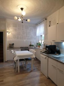 Kuchyň nebo kuchyňský kout v ubytování Stillvolle Designwohnung im historischen Zentrum