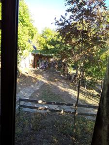 a view from a window of a house with a fence at Old Halidzor in Halidzor