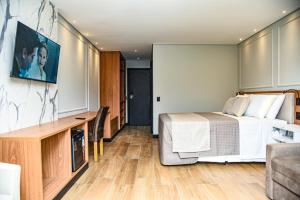 TV a/nebo společenská místnost v ubytování Hotel Titanic Penedo