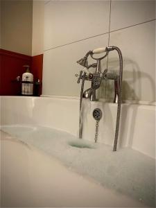 a bath tub with a faucet with water coming out at Logement, plein centre du village de Verzy in Verzy