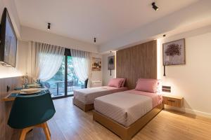 A&N Athens Luxury Apartments - Akadimou客房内的一张或多张床位