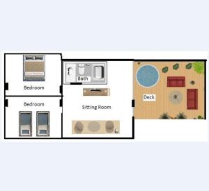 a floor plan of a small house at Beautiful Edwardian Victorian Homestay B&B in San Francisco