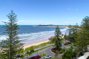 a view of a beach and the ocean at Sirocco 906 in Mooloolaba