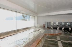 a room with a pool of water in a bathroom at Atami Seaside Spa & Resort in Atami
