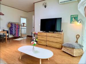 Televízia a/alebo spoločenská miestnosť v ubytovaní Gwanganri Grandma House