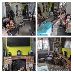 a group of four pictures of a living room at Quaint & Quirky House Colchester Town Centre in Colchester