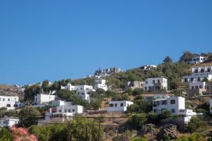 a group of white houses on a hill at FLOWERS STUDIOS in Skala
