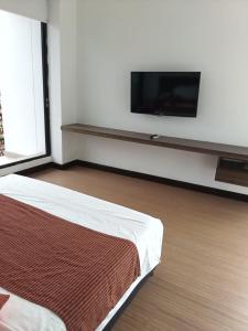 TV a/nebo společenská místnost v ubytování Suite Sumapaz Hotel