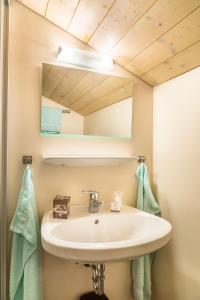 a bathroom with a sink and a mirror at Haus Kathrin in Dorfgastein