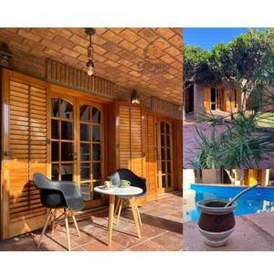 a collage of photos of a house with a table and chairs at Casa tradicional, amplia y funcional in San Francisco