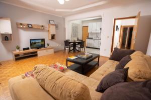 a living room with a couch and a table at Apartman Tihana in Vinkovci