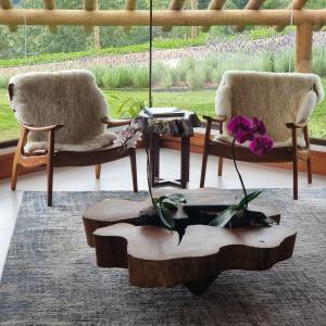 Lavandas de Cunha Pousada Boutique的休息区