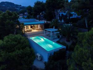 an overhead view of a house with a swimming pool at Buenavista by Almarina Villas in Benissa