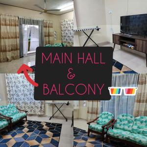 a room with chairs and a television and a room with main hall and a classroom at Ace Inn - Homestay Bajet in Rantau Panjang