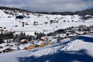 ノートル・ダム・ド・ベルコンブにあるCosy chalet with gardenの山雪の小さな村