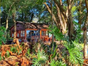 mały dom w środku lasu w obiekcie La Casa Del Lago URUGUA-Í w mieście Puerto Iguazú