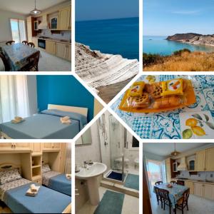 a collage of photos of a hotel room at Appartamento Rosariomaria in Realmonte
