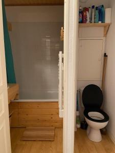 een badkamer met een toilet en een bad bij Pied des Pistes, 2 pièces, 6pers, Piscine et Sauna in Risoul
