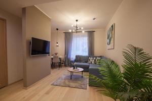 TV a/nebo společenská místnost v ubytování Kastani Apartments
