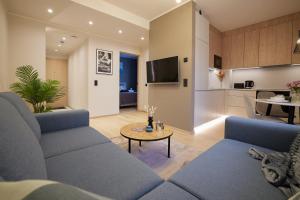 Kuchyň nebo kuchyňský kout v ubytování Kastani Apartments