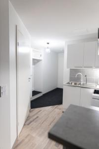 Kuchyň nebo kuchyňský kout v ubytování Arctic City Apartment Tammela with sauna and free parking