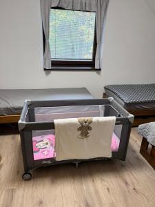 Postel nebo postele na pokoji v ubytování Apartmán Na Palouku Povrly