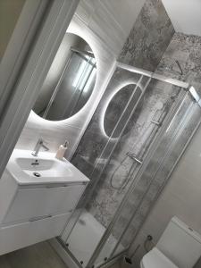 uma casa de banho com um lavatório e um espelho em Apartamento zafra Cristina em Zafra