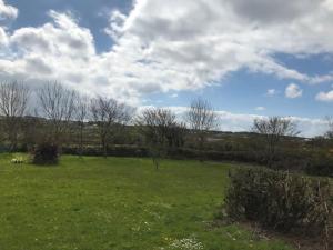 un campo verde con árboles y un cielo nublado en Luxury Wild Atlantic Way Retreat, en Grange