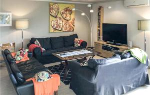 Amazing Home In Svanesund With Sauna, 3 Bedrooms And Internet في Svanesund: غرفة معيشة مع كنبتين وتلفزيون