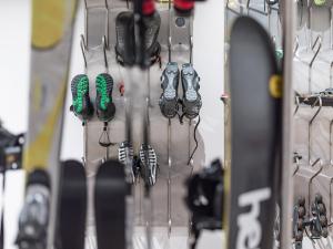 a group of shoes hanging on a wall at Liebes Caroline 4-Sterne-Hotel in Pertisau +66 photos