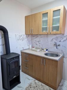 a kitchen with a stove and a sink at Kuća za odmor DM in Bajina Bašta