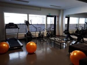 a room with a gym with exercise equipment in it at Levi Chalets in Kittilä