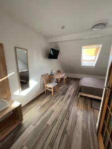 Televízia a/alebo spoločenská miestnosť v ubytovaní Hotel Zorepad