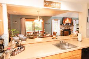 a kitchen with a sink and a counter top at Camelback Private Home located behind Waterpark & Ski Lift in Tannersville