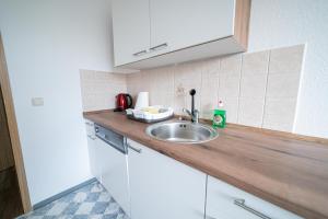 a kitchen with a sink and a counter top at FULL HOUSE Studios - R85 Apartments in Zwickau