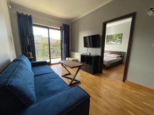 Televízia a/alebo spoločenská miestnosť v ubytovaní Apartament Słoneczny