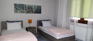 Postel nebo postele na pokoji v ubytování Virginia Apartment
