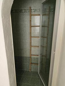 a shower with a glass door in a bathroom at Le 12 Boulevard Paoli in Bastia