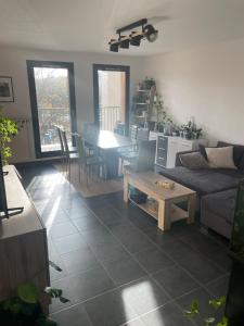 a living room with a couch and a table at Chambre chez l’habitant à Strasbourg in Strasbourg