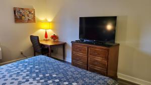a bedroom with a bed and a television on a dresser at Stonewood Inn & Suites of Carrollton - Smithfield in Carrollton