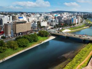 熊本景观或在酒店看到的城市景观