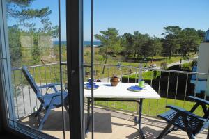 Ein Balkon oder eine Terrasse in der Unterkunft Strandoase Whg 14