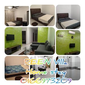 a collage of pictures of a bedroom and a home stay at Reenvillahomestayportdickson in Port Dickson