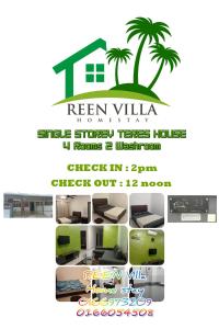 Ein Flyer für eine neue Villa in der Unterkunft Reenvillahomestayportdickson in Port Dickson
